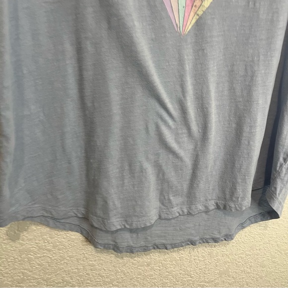 WildFox Feelin Good Light Blue Graphic Tee Short Sleeve Top Womens Size L - Picture 3 of 8